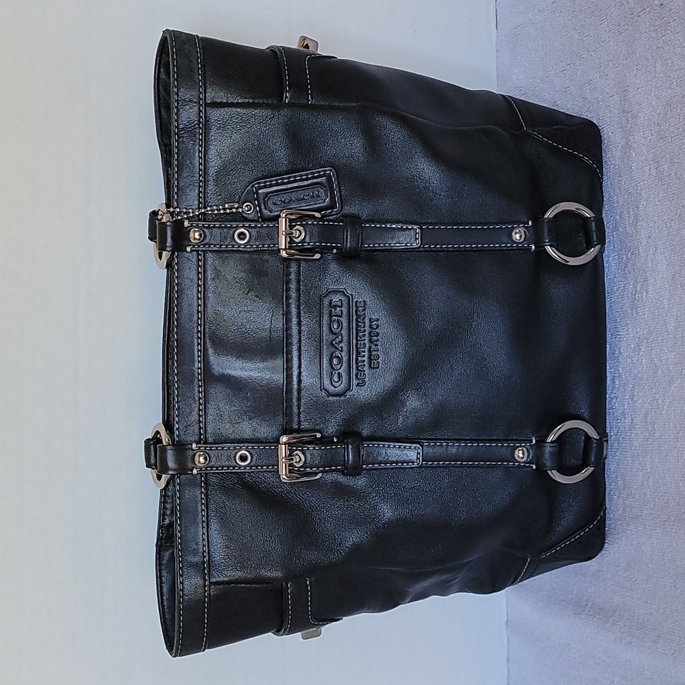 Coach Black Leather Shoulder Tote